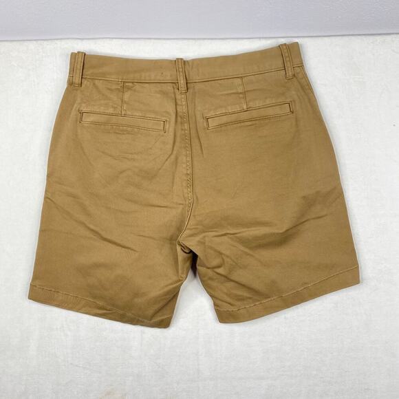 NWT Madewell Men’s 7" Chino Shorts CoolMax ND606 Tan Khaki Slim Fit-28 - Picture 2 of 4